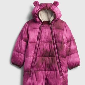 Baby Girl Puffer Snowsuit GAP Winter Insulated Raspberry 6-12m